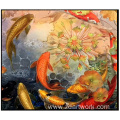 Oil painting Nine fish painting